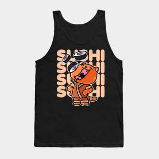 Cat Sushi Nigiri Kawaii Neko Anime Japanese print Tank Top